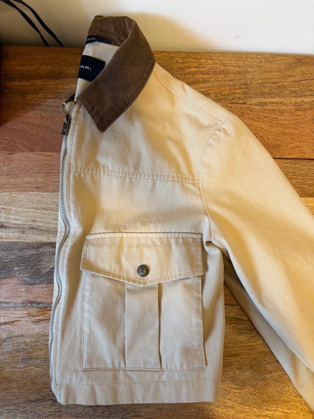 Tahari Deia Corduroy Collar Cotton Barn Jacket